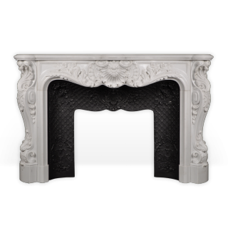 Palais Bourbon is an exceptional custom-made marble fireplace of Louis XV style