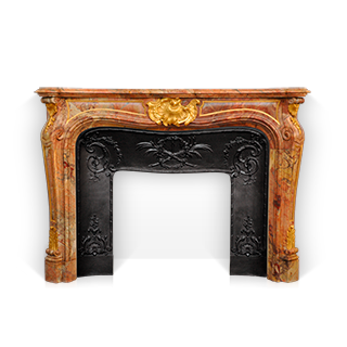 Comtesse de Vintimille is a superb custom made marble fireplace of Louis XV style with gilded bronze ornaments. 