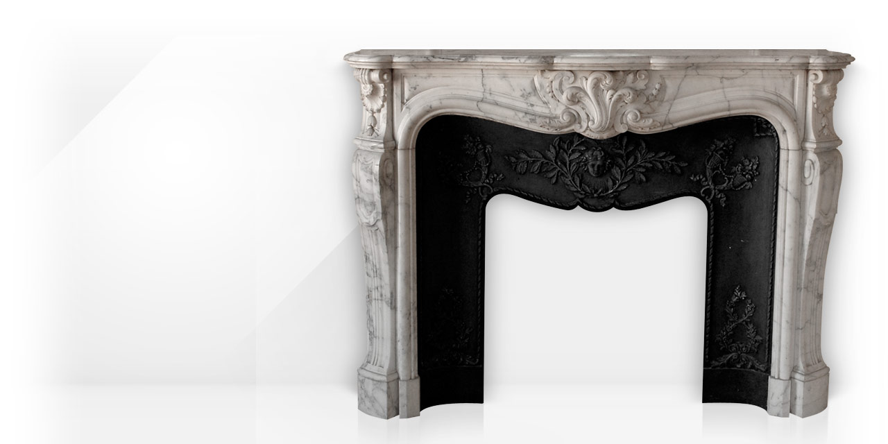 Duc de Berry is a beautiful Louis XV style custom-made marble fireplace.