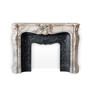 Duc de Bourgogne is a beautiful Louis XV style custom-made marble fireplace.