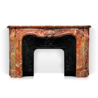 Ducs de Nantes mantel is an extraordinary and monumental custom-made marble mantel of Louis XV style. 