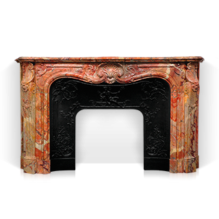 Ducs de Nantes mantel is an extraordinary and monumental custom-made marble mantel of Louis XV style. 