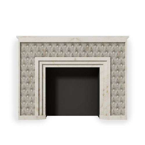 Maison & Maison, designers and creators of contemporary fireplaces in carved marble,  present the art deco model of made-to-measure fireplace: Flower Power
