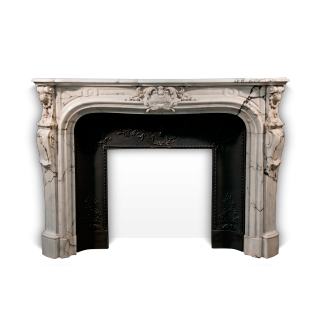 Grand Dauphin is a superb custom-made Regency style marble fireplace 
