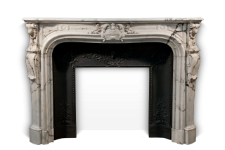 Grand Dauphin is a superb custom-made Regency style marble fireplace 