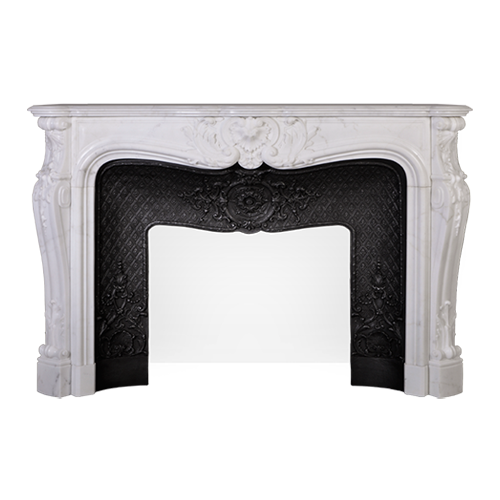 The Hotel de Lassay mantel is a custom-made mantel with a richly carved decor characteristic of the Louis XV style.
