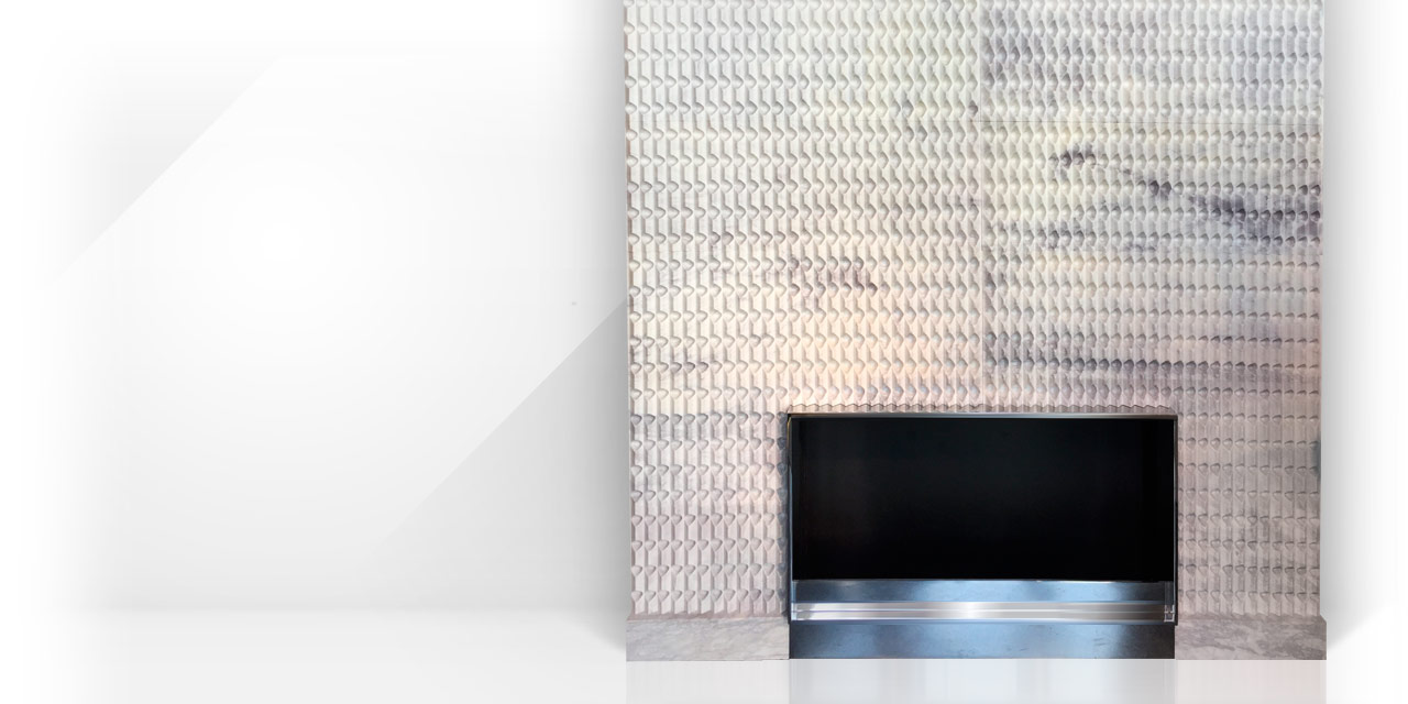 Origami is a marble fireplace designed around modern and minimalist lines, is the unique result of the collaboration between Bismut & Bismut Architects and Maison & Maison