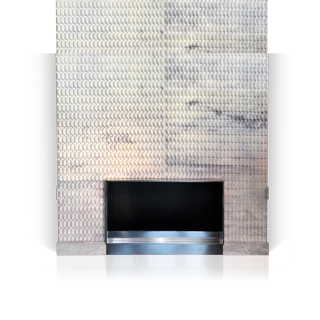 Origami is a marble fireplace designed around modern and minimalist lines, is the unique result of the collaboration between Bismut & Bismut Architects and Maison & Maison