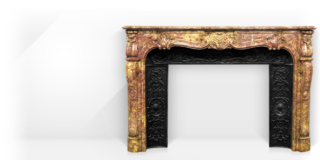 The Prince de Soubise fireplace is a Louis XV style custom-made marble mantel. Its lush décor with five shells expresses a rare elegance.