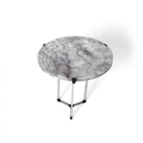 Maison & Maison, marble designers and craftsmen, presents its made-to-measure collection of coffee tables and side tables combining marble with 3D printing with Topography as its theme: Est
