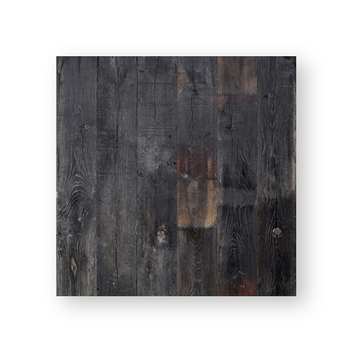 Recovered closed wagon boards in natural look oak with their original upper side for unique and timeless parquet by Maison & Maison.
